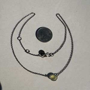 Pura Vida‎ Silver Chain Necklace Pastel Green Gemstone Lobster Clasp